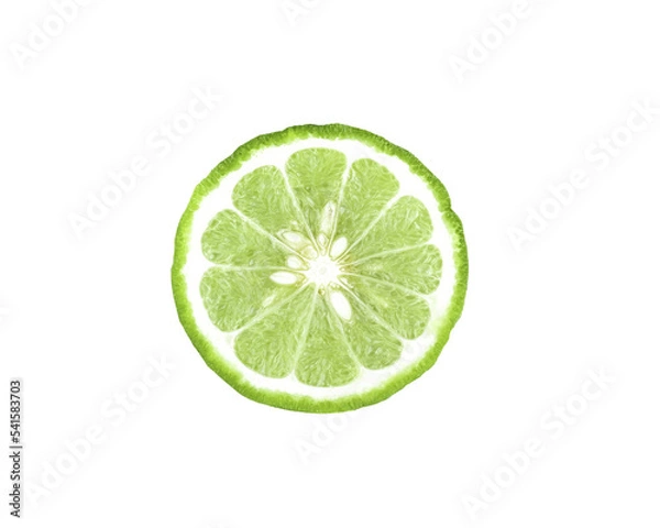 Fototapeta bergamot slice  isolated on transparent png