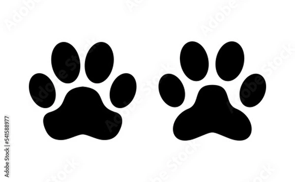 Fototapeta Paw icon vector for web and mobile app. paw print sign and symbol. dog or cat paw
