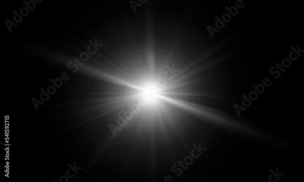 Fototapeta Light flare, Glowing light explodes. Light effect. ray. shining sun, bright flash. Special lens flare light effect.