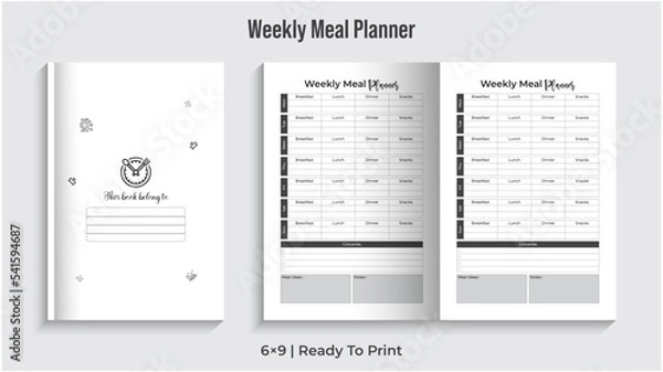 Obraz Editable Weekly Meal Planner KDP  Interior Design