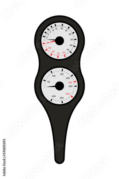 Obraz Dive gauge console vector illustration.