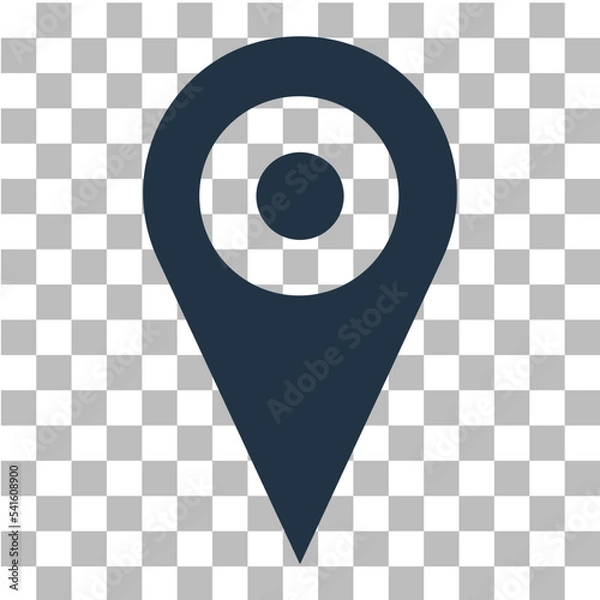 Fototapeta Location Pin icon isolated on transparent background. Navigation map, gps concept, vector 