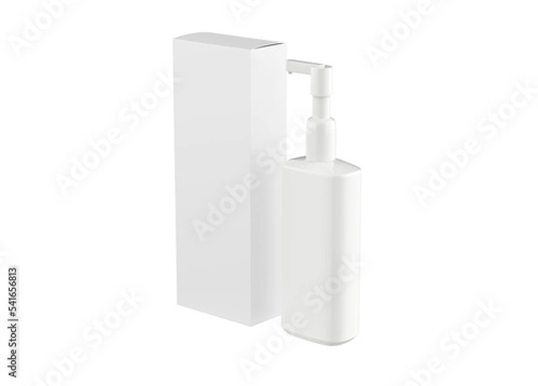 Fototapeta Plastic Bottle with Long Nozzle Mockup isolated on white background. 3d illustration