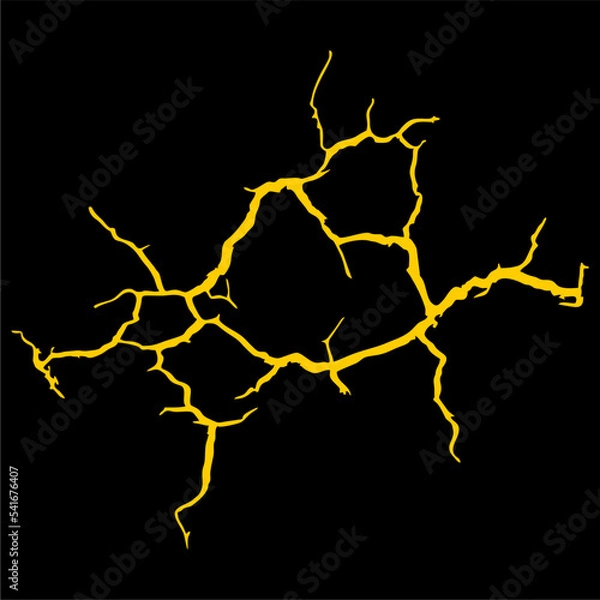 Obraz crack lightning effect vector