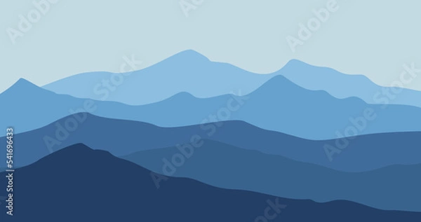 Obraz blue gradient mountain nature background