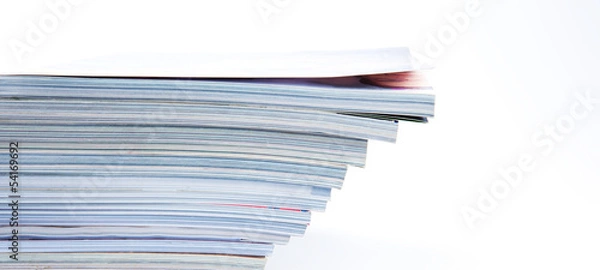 Obraz magazine stack on white background