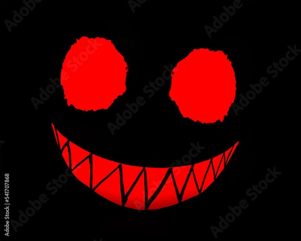 Obraz Creepy face against black background