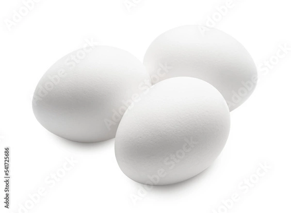 Obraz white chicken eggs isolated on white.