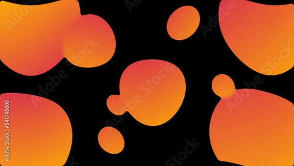 Fototapeta Beautiful abstract blue background with gradient rainbow blob, fluid, liquid, like lava lamp. Vector illustration for card, party, design, flyer, poster, decor, banner, web, advertising.