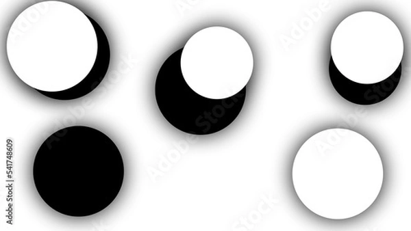 Fototapeta White background with moving white and black circle