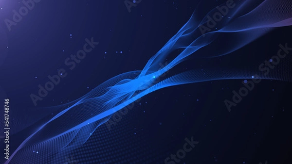 Fototapeta Abstract loopable blue and violet wavy motion background. Concept of futuristic animation.	
