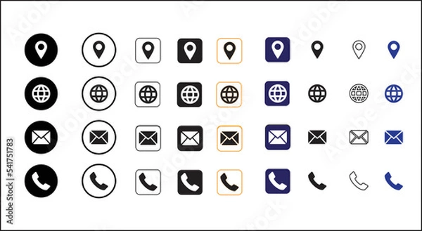 Fototapeta Business card all icon collection here