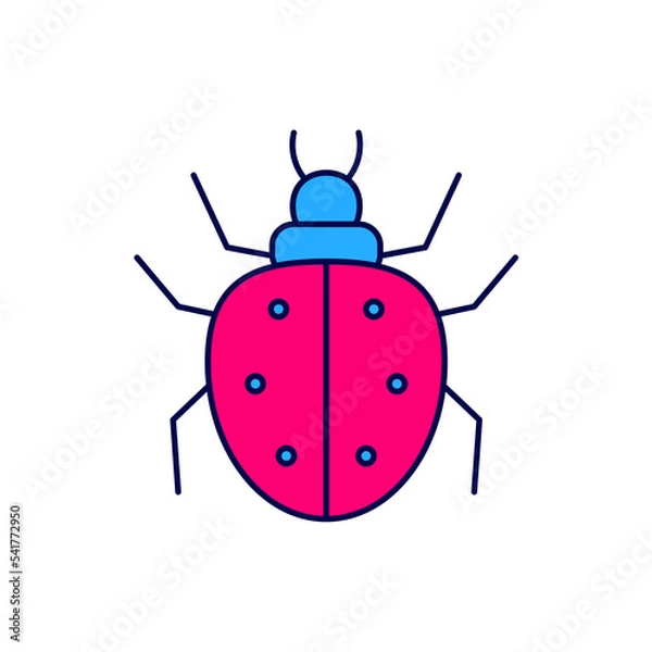 Fototapeta Filled outline Mite icon isolated on white background. Vector