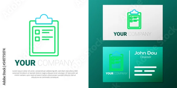 Obraz Line Sport training program or fitness plan icon isolated on white background. Colorful outline concept. Vector