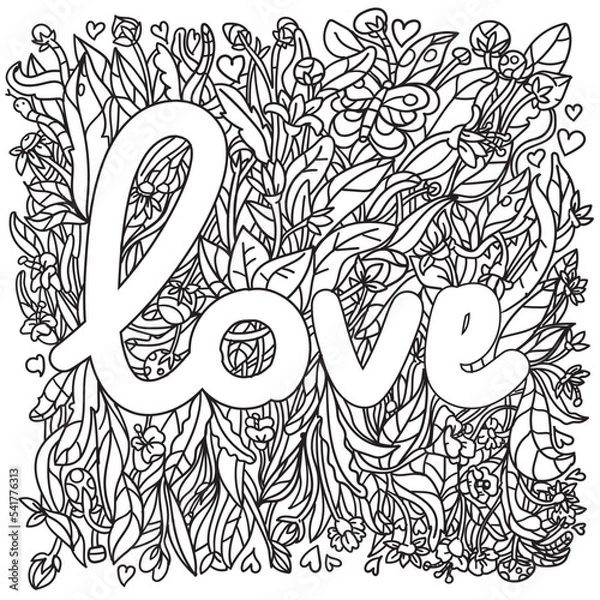 Obraz vector illustration. flower pattern coloring page