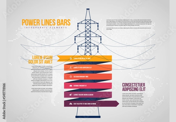 Obraz Power Lines Bars Infographic