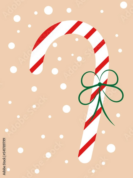 Obraz Christmas illustration, vector image of the new year and Christmas
striped candy