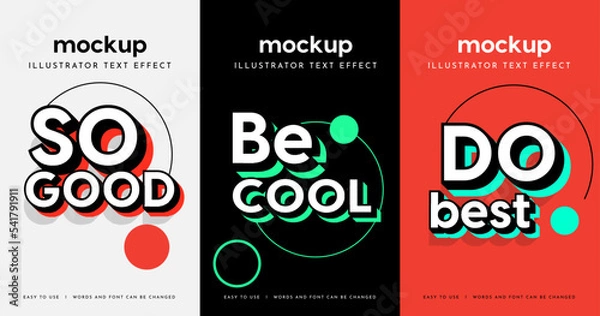 Obraz creative typographic poster design template 3D Text Effect Mockup /full editable text	