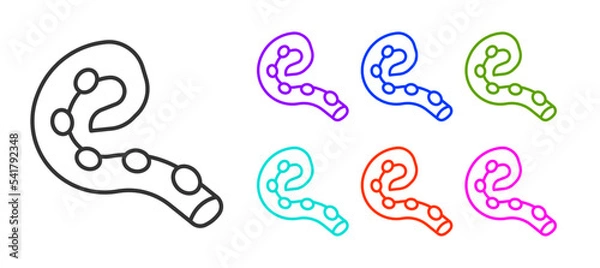Fototapeta Black line Octopus of tentacle icon isolated on white background. Set icons colorful. Vector