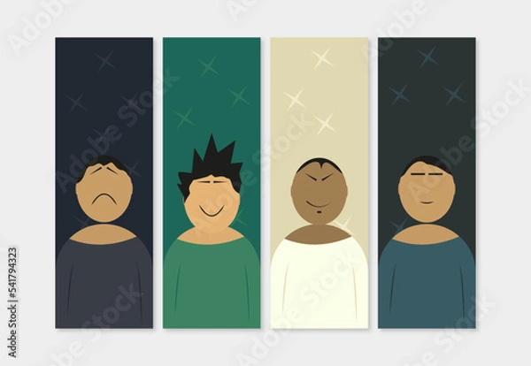 Obraz Character Types in Different Shapes Vector Design