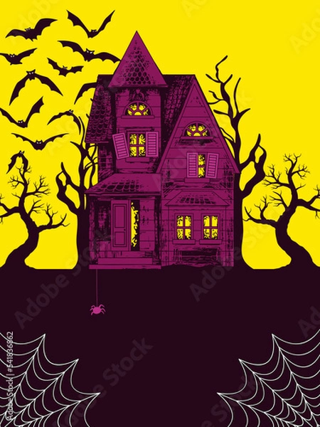Obraz halloween house with bats