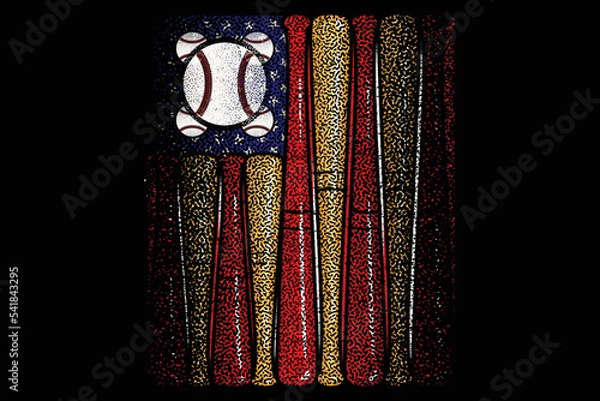 Fototapeta American baseball t shirt design, Svg T shirt Designs, USA Baseball Bat Png T shirt Designs, 