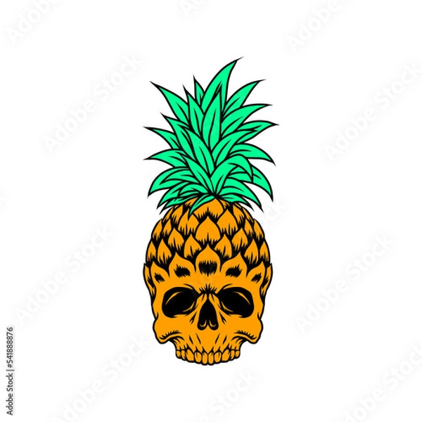 Obraz pineapple skull summer
