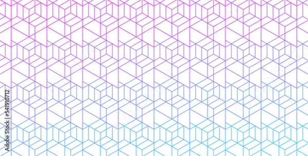 Fototapeta 幾何学 抽象 青 紫 六角 背景 透過