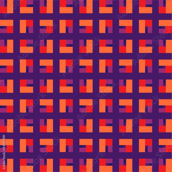 Obraz red and blue vector seamless pattern with figures