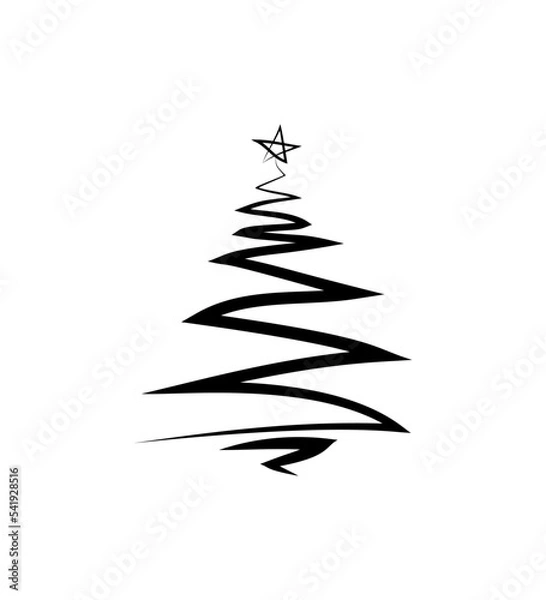 Fototapeta Black christmas trees. Vector object for creating pattern, wallpapers, and decorations.