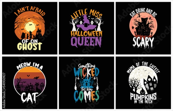 Fototapeta Halloween t shirt design bundle for print on demand