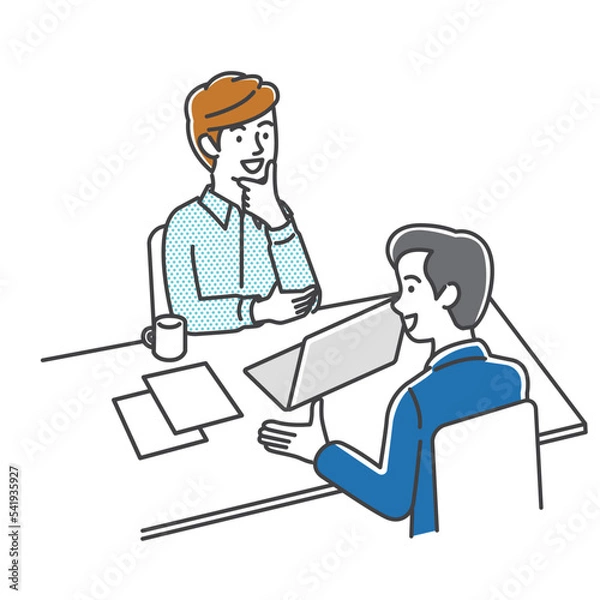 Fototapeta 商談中のビジネスパーソンのイメージイラスト素材