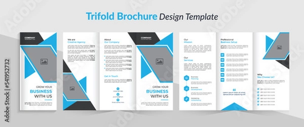 Fototapeta Modern trifold brochure print template