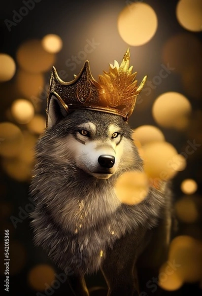 Fototapeta Wolf king 3D style