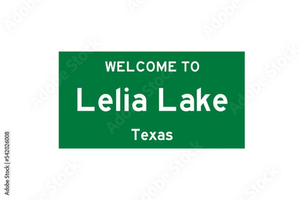 Obraz Lelia Lake, Texas, USA. City limit sign on transparent background. 
