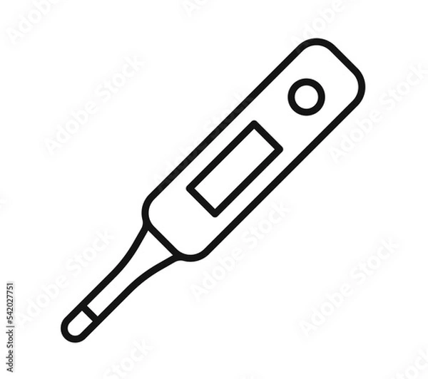 Fototapeta Digital fever thermometer vector icon