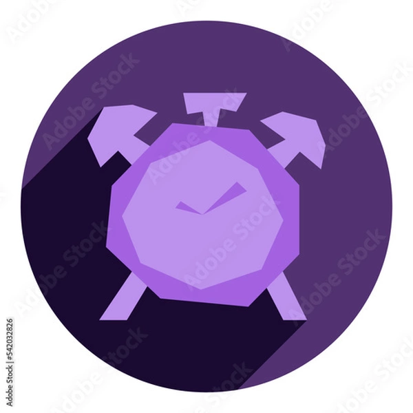 Fototapeta alarm clock flat icon. purple icon in flat style of abstract alarm clock. wake up icon. for web browser.