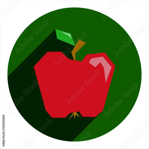 Obraz apple flat icon. green icon in flat style abstract apple. icon for fruit shop. for web browser.