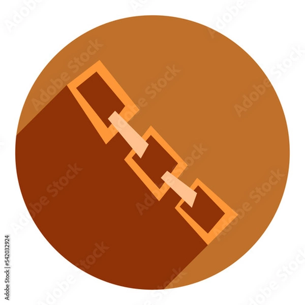 Obraz chain flat icon. orange icon in flat style abstract chain. icon for forge icon. for web browser.