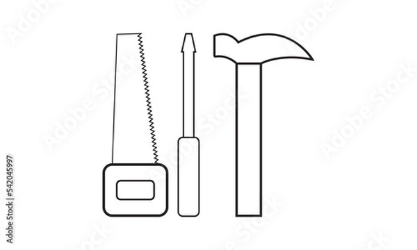 Obraz Illustration of Construction Equipment, Construction Icons, Site, worker, tools, vector illustration