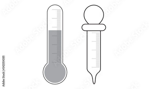 Obraz Thermometer and eye dropper vector illustration 