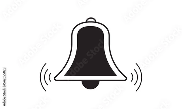 Obraz Simple alarm bell flat icon design vector