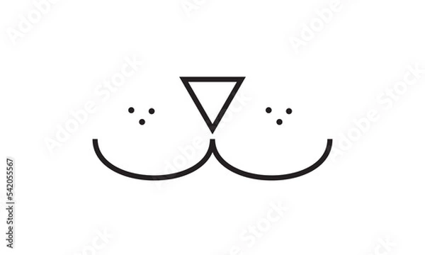 Obraz Vector flat dog nose mouth isolated on white background