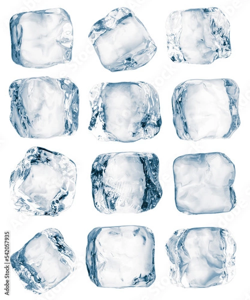 Fototapeta ice cubes isolated on white background