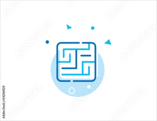 Fototapeta Labyrinth Stroke Line Icon
