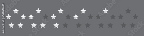 Fototapeta Star icon. Star in circle. 5 stars rating. Set of five white stars. Realistic star set vector icon. Feedback concept. Vector illustration