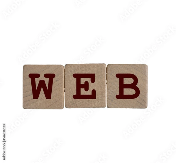 Fototapeta the word Web formed with wooden dowels