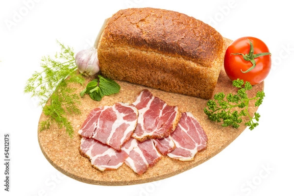 Fototapeta Bacon with vegetables