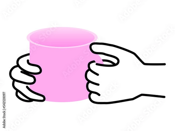 Obraz マグカップを両手で持っているイラスト素材