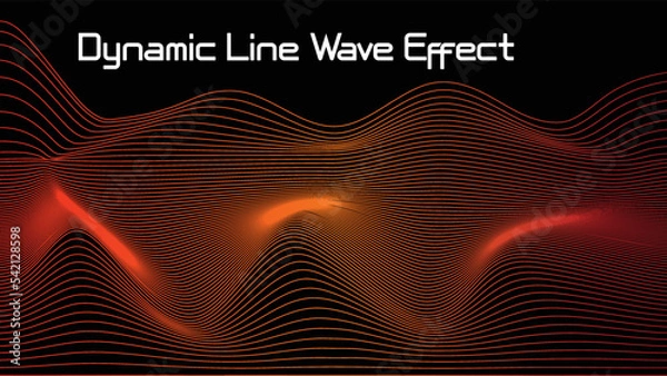 Fototapeta Abstract Background With Dynamic Wave Effect. Design For Cover Page, Poster, Banner Of Websites. Vector Illustration with Orange Red Color Gradient.